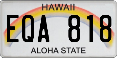 HI license plate EQA818