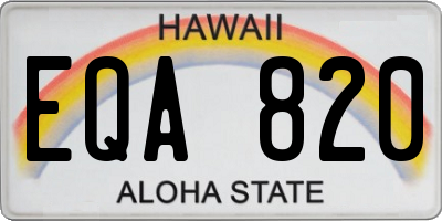 HI license plate EQA820