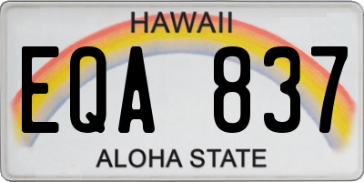 HI license plate EQA837