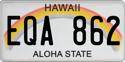 HI license plate EQA862