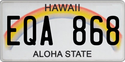 HI license plate EQA868