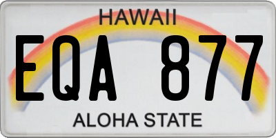HI license plate EQA877