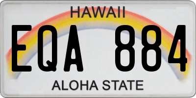 HI license plate EQA884