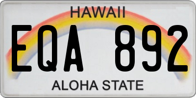 HI license plate EQA892