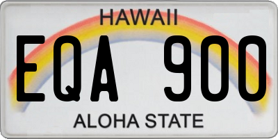 HI license plate EQA900
