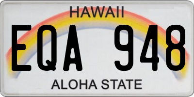 HI license plate EQA948