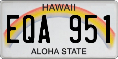 HI license plate EQA951