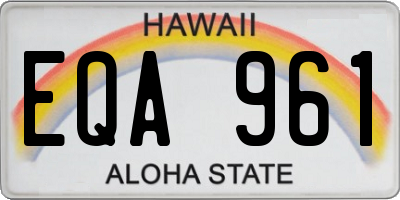 HI license plate EQA961