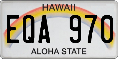 HI license plate EQA970