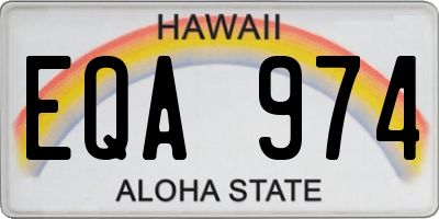 HI license plate EQA974