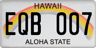 HI license plate EQB007