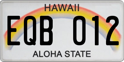 HI license plate EQB012