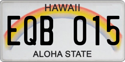HI license plate EQB015