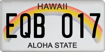 HI license plate EQB017