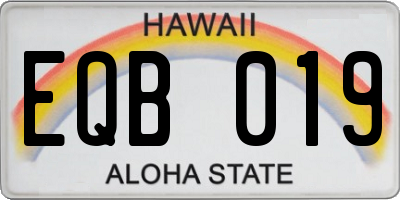 HI license plate EQB019