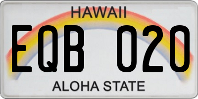HI license plate EQB020