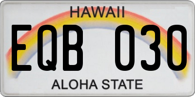 HI license plate EQB030
