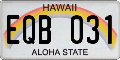 HI license plate EQB031