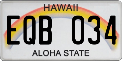 HI license plate EQB034