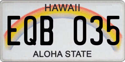 HI license plate EQB035