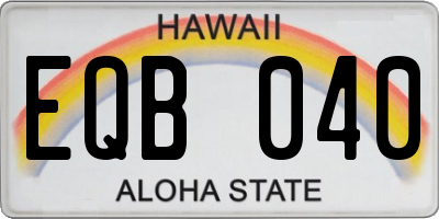 HI license plate EQB040