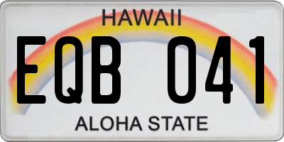 HI license plate EQB041