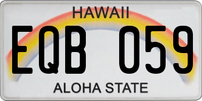 HI license plate EQB059