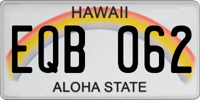 HI license plate EQB062