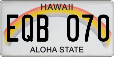HI license plate EQB070