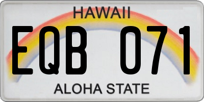 HI license plate EQB071