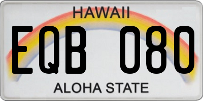 HI license plate EQB080