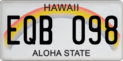 HI license plate EQB098
