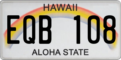 HI license plate EQB108