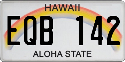 HI license plate EQB142