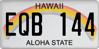 HI license plate EQB144