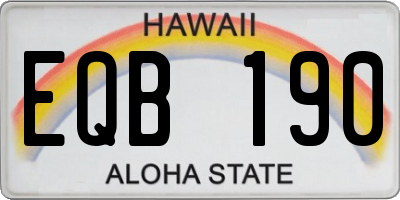 HI license plate EQB190