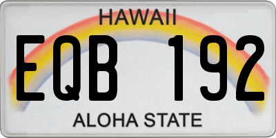 HI license plate EQB192