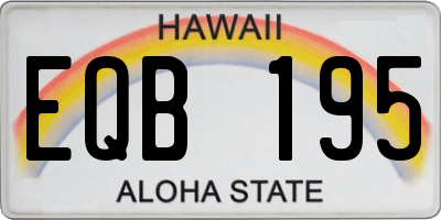 HI license plate EQB195