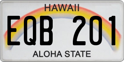 HI license plate EQB201