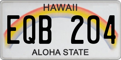 HI license plate EQB204