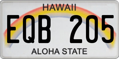 HI license plate EQB205
