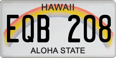 HI license plate EQB208
