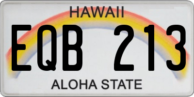 HI license plate EQB213