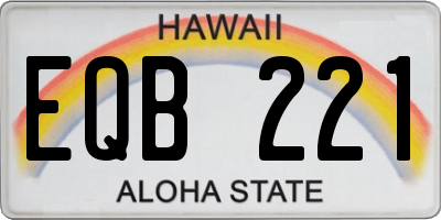 HI license plate EQB221