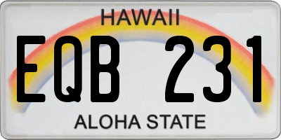 HI license plate EQB231