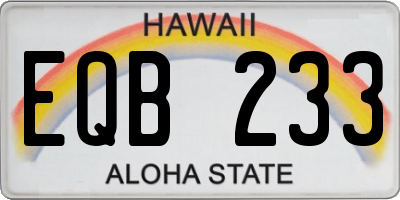 HI license plate EQB233