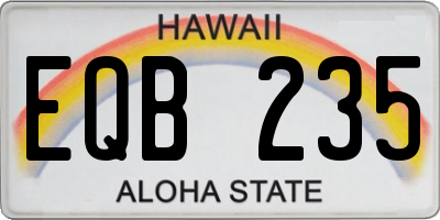 HI license plate EQB235