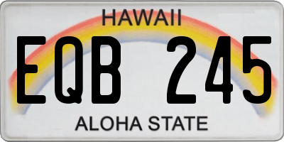 HI license plate EQB245
