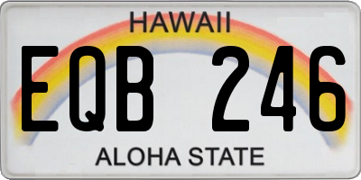 HI license plate EQB246