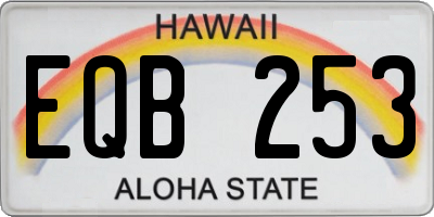 HI license plate EQB253